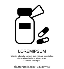 Web line icon. Tablets , Vitamins, Pills