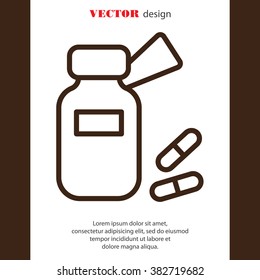 Web line icon. Tablets , Vitamins, Pills