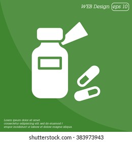 Web line icon. Tablets , Vitamins, Pills