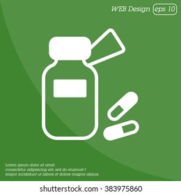 Web line icon. Tablets , Vitamins, Pills