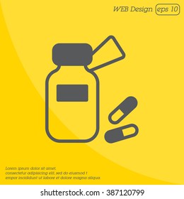 Web line icon. Tablets , Vitamins, Pills