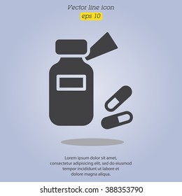 Web line icon. Tablets , Vitamins, Pills