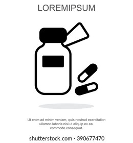 Web line icon. Tablets , Vitamins, Pills