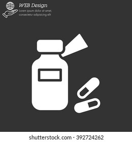 Web line icon. Tablets , Vitamins, Pills