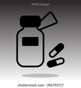 Web line icon. Tablets , Vitamins, Pills