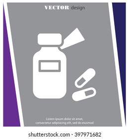 Web line icon. Tablets , Vitamins, Pills