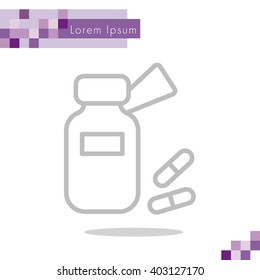 Web line icon. Tablets , Vitamins, Pills