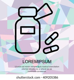 Web line icon. Tablets , Vitamins, Pills