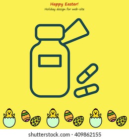 Web line icon. Tablets , Vitamins, Pills
