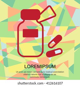 Web line icon. Tablets , Vitamins, Pills