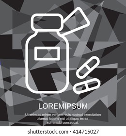 Web line icon. Tablets , Vitamins, Pills