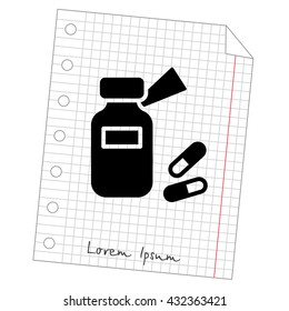 Web line icon. Tablets , Vitamins, Pills