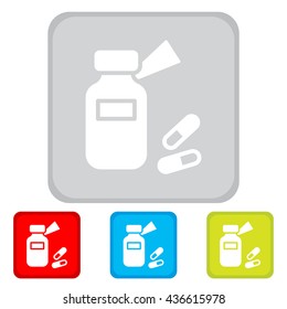 Web line icon. Tablets , Vitamins, Pills