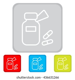Web line icon. Tablets , Vitamins, Pills