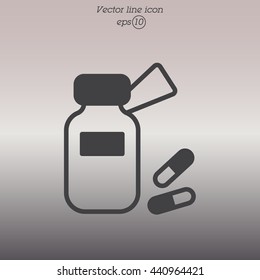 Web line icon. Tablets , Vitamins, Pills