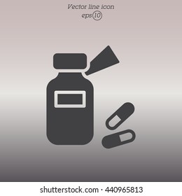 Web line icon. Tablets , Vitamins, Pills