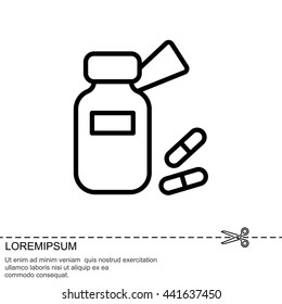Web line icon. Tablets , Vitamins, Pills