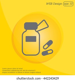 Web line icon. Tablets , Vitamins, Pills