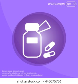 Web line icon. Tablets , Vitamins, Pills