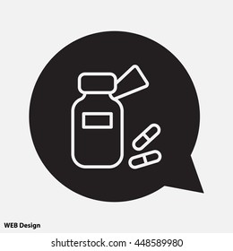 Web line icon. Tablets , Vitamins, Pills
