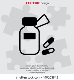 Web line icon. Tablets , Vitamins, Pills