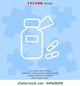 Web line icon. Tablets , Vitamins, Pills