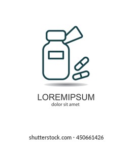 Web line icon. Tablets , Vitamins, Pills