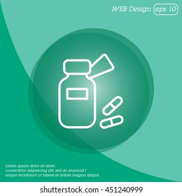 Web line icon. Tablets , Vitamins, Pills