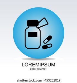 Web line icon. Tablets , Vitamins, Pills