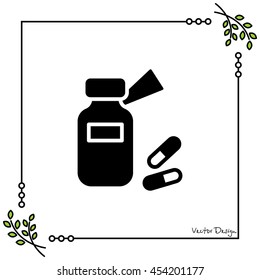 Web line icon. Tablets , Vitamins, Pills