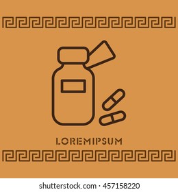 Web line icon. Tablets , Vitamins, Pills
