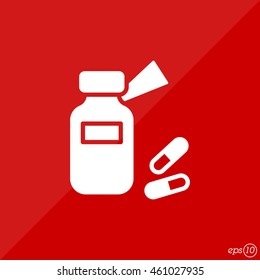 Web line icon. Tablets , Vitamins, Pills