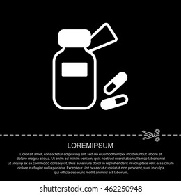 Web line icon. Tablets , Vitamins, Pills