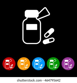 Web line icon. Tablets , Vitamins, Pills