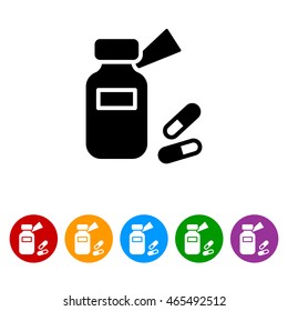 Web line icon. Tablets , Vitamins, Pills