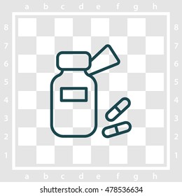 Web line icon. Tablets , Vitamins, Pills