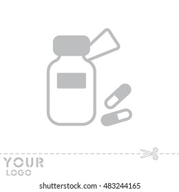 Web line icon. Tablets , Vitamins, Pills