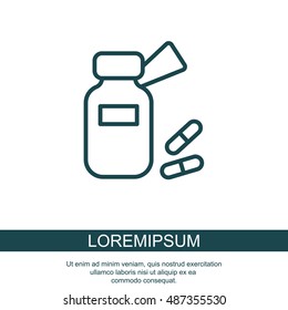 Web line icon. Tablets , Vitamins, Pills