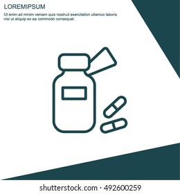 Web line icon. Tablets , Vitamins, Pills