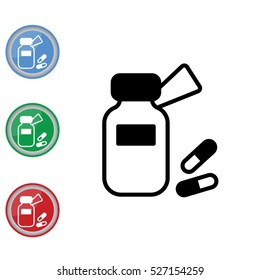 Web line icon. Tablets , Vitamins, Pills
