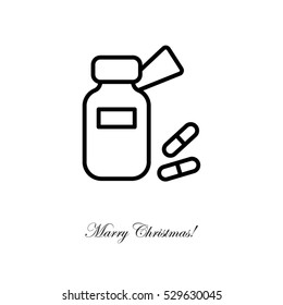 Web line icon. Tablets , Vitamins, Pills