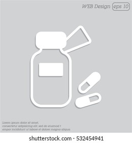 Web line icon. Tablets , Vitamins, Pills