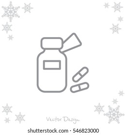 Web line icon. Tablets , Vitamins, Pills