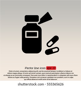 Web line icon. Tablets , Vitamins, Pills