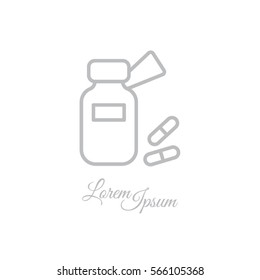 Web line icon. Tablets , Vitamins, Pills