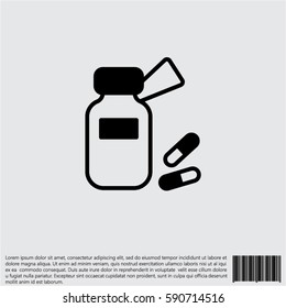 Web line icon. Tablets , Vitamins, Pills