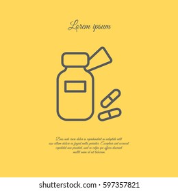 Web line icon. Tablets , Vitamins, Pills