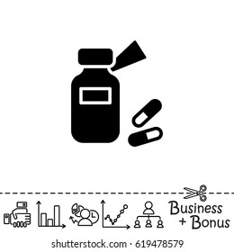 Web line icon. Tablets , Vitamins, Pills