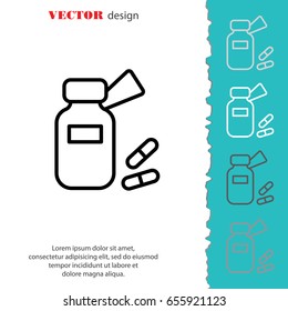 Web line icon. Tablets , Vitamins, Pills