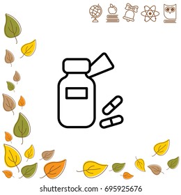 Web line icon. Tablets , Vitamins, Pills